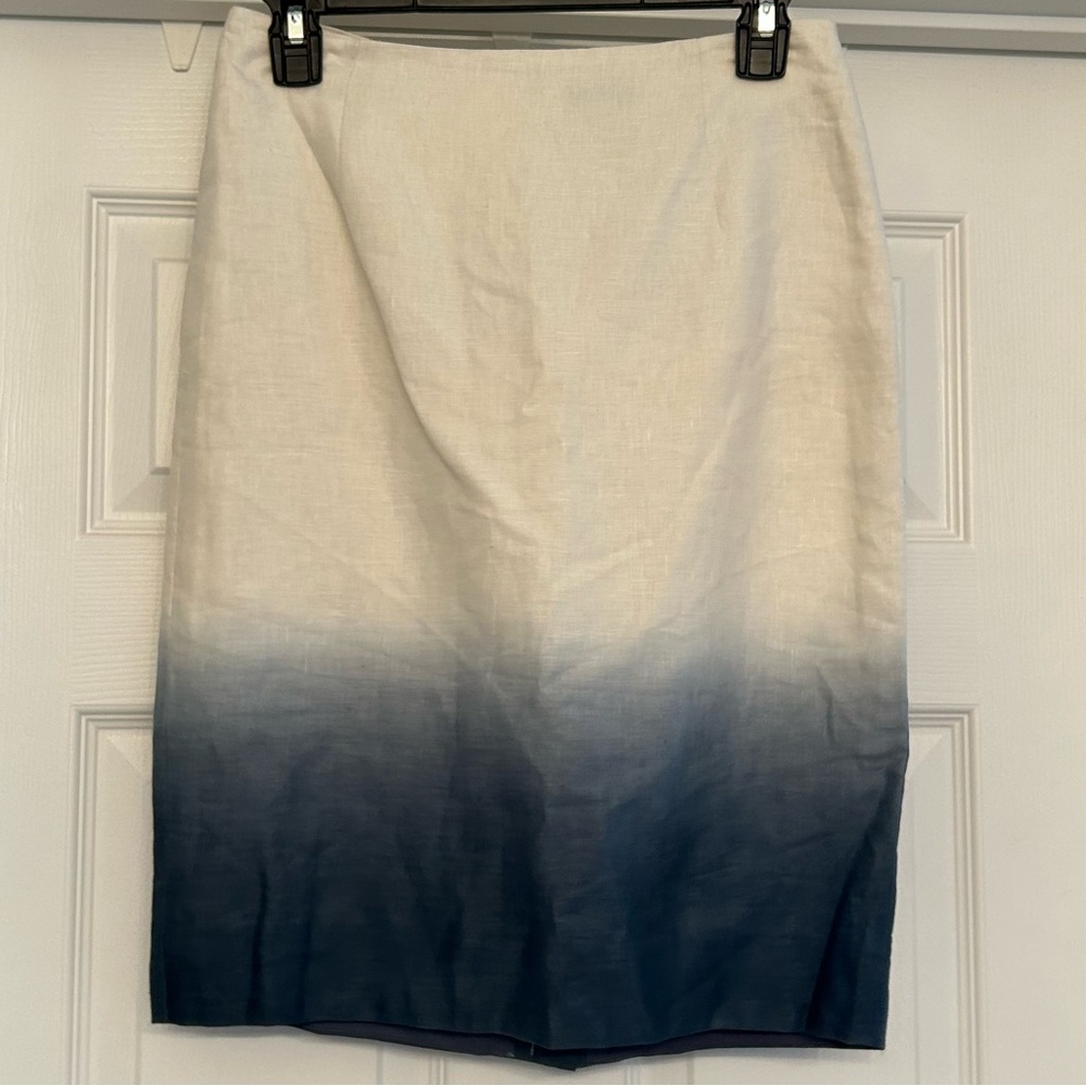 J.Crew Ombre Pencil Skirt 100% Linen Size 0 🆕